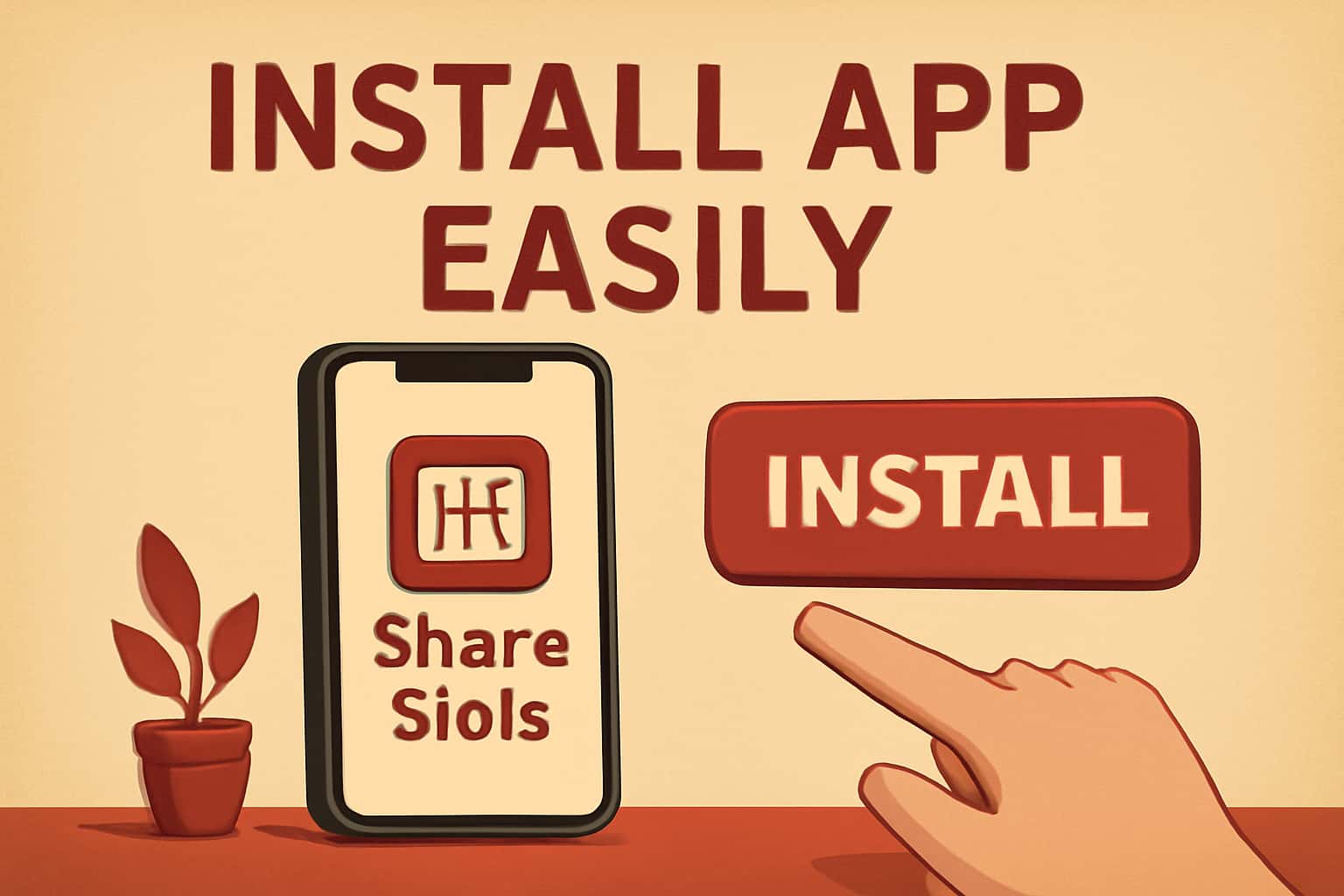 A visual representation of the Share Slots app installation guide.