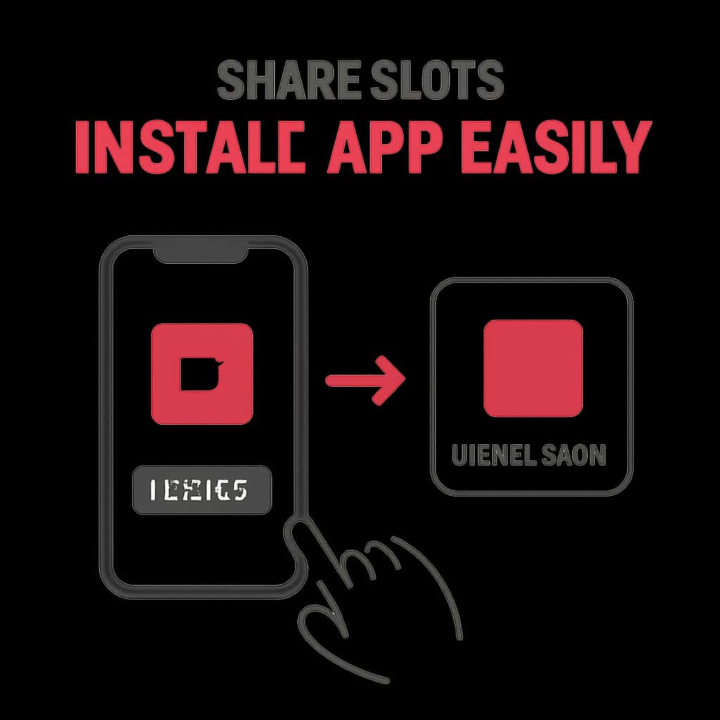 An illustration detailing the steps for installing the Share Slots app.