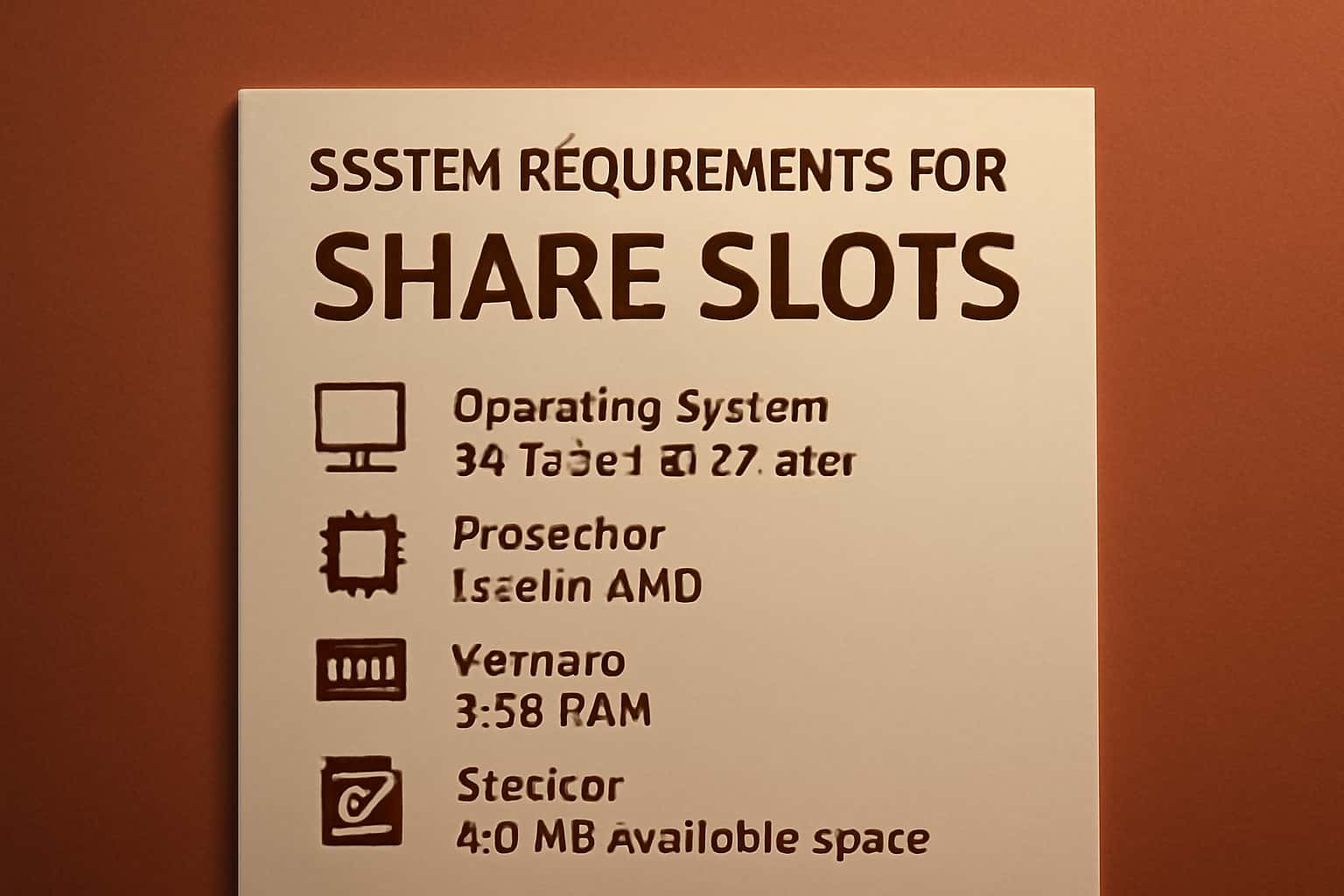 An informative representation of the system requirements for Share Slots.