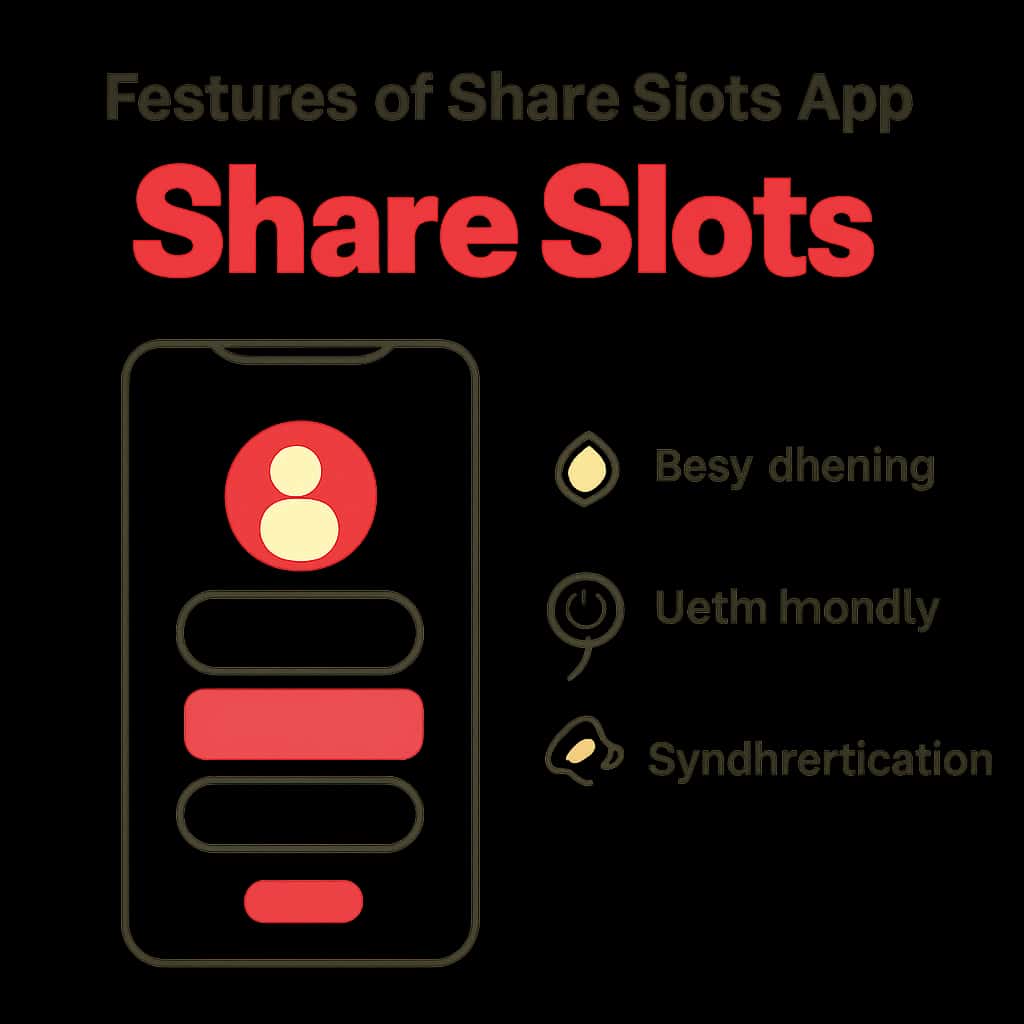 Illustration depicting features of the Share Slots app.