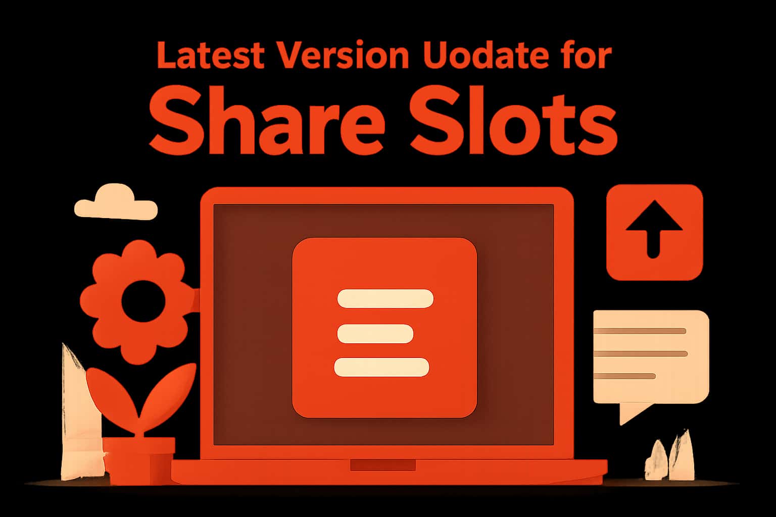 Informational image about the latest version update for Share Slots, featuring the title prominently.
