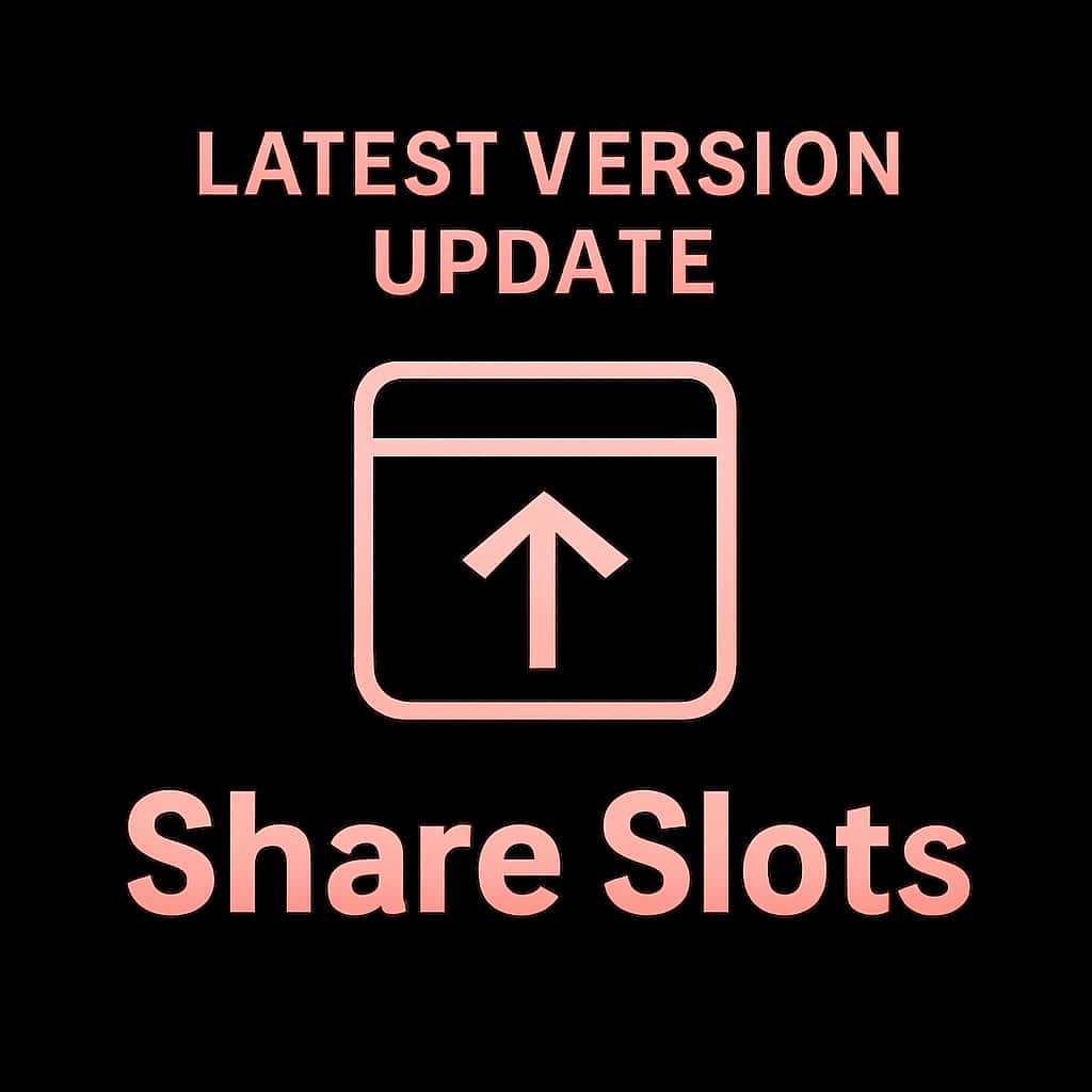 Badge representing the latest version update for Share Slots.