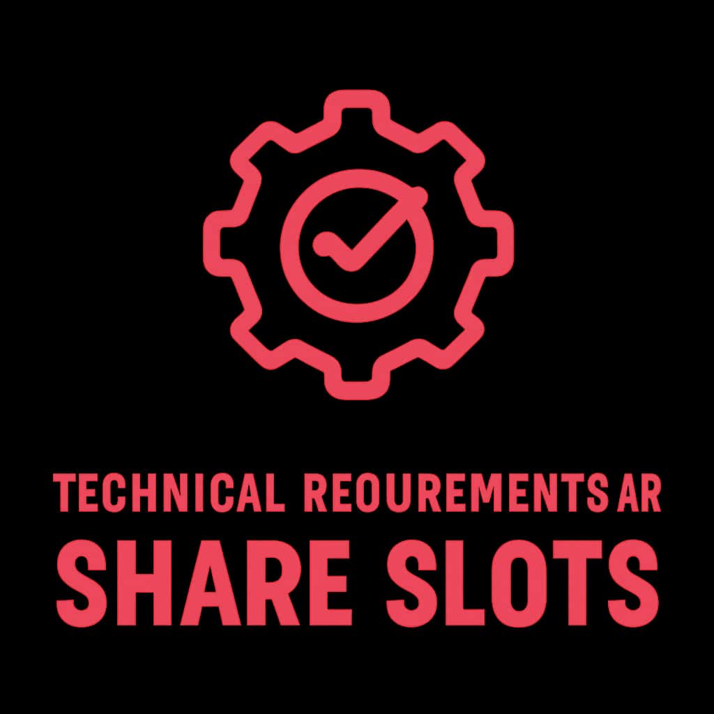 A badge icon symbolizing the technical requirements for the Share Slots app.
