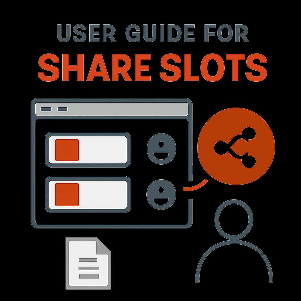 Illustration of Share Slots features and installation steps.