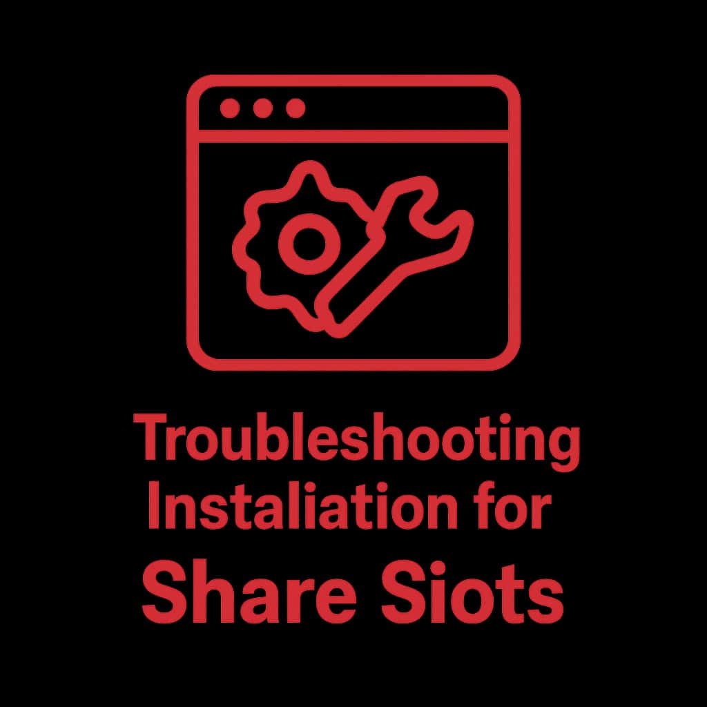 Icon representing troubleshooting installation for Share Slots.